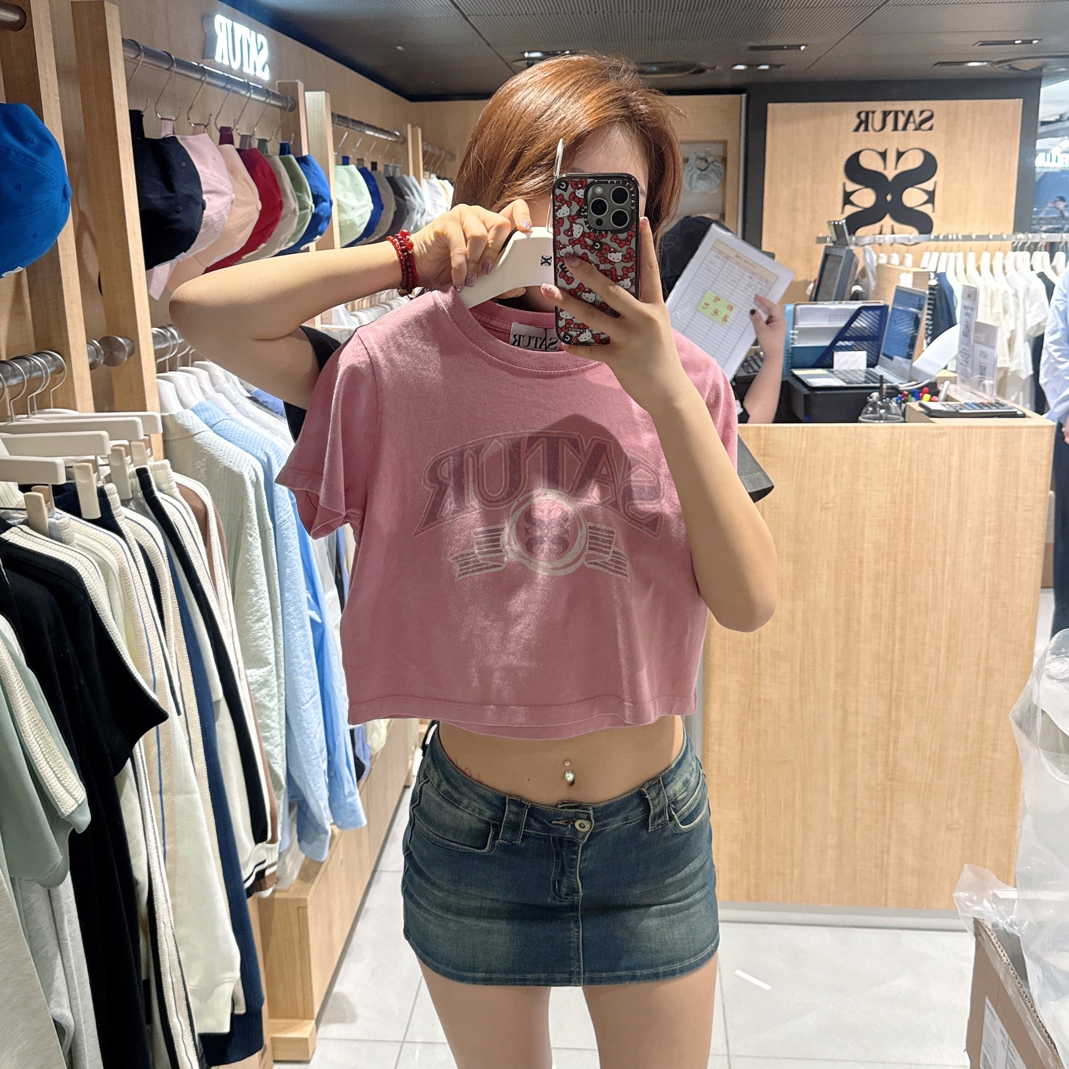 韓國 Satur Arch Logo Pigment Washed Short Sleeve T-Shirt【SR104】