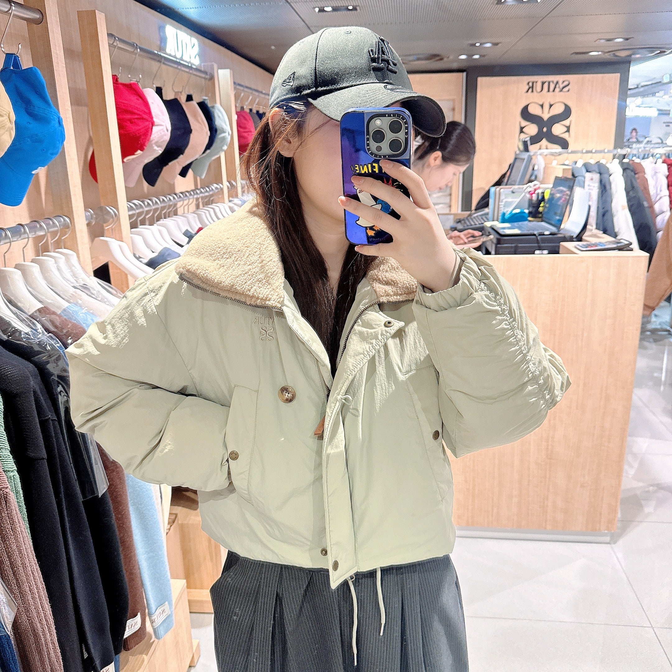 韓國 Satur Wide Collar Crop Padded Jacket【SR174】