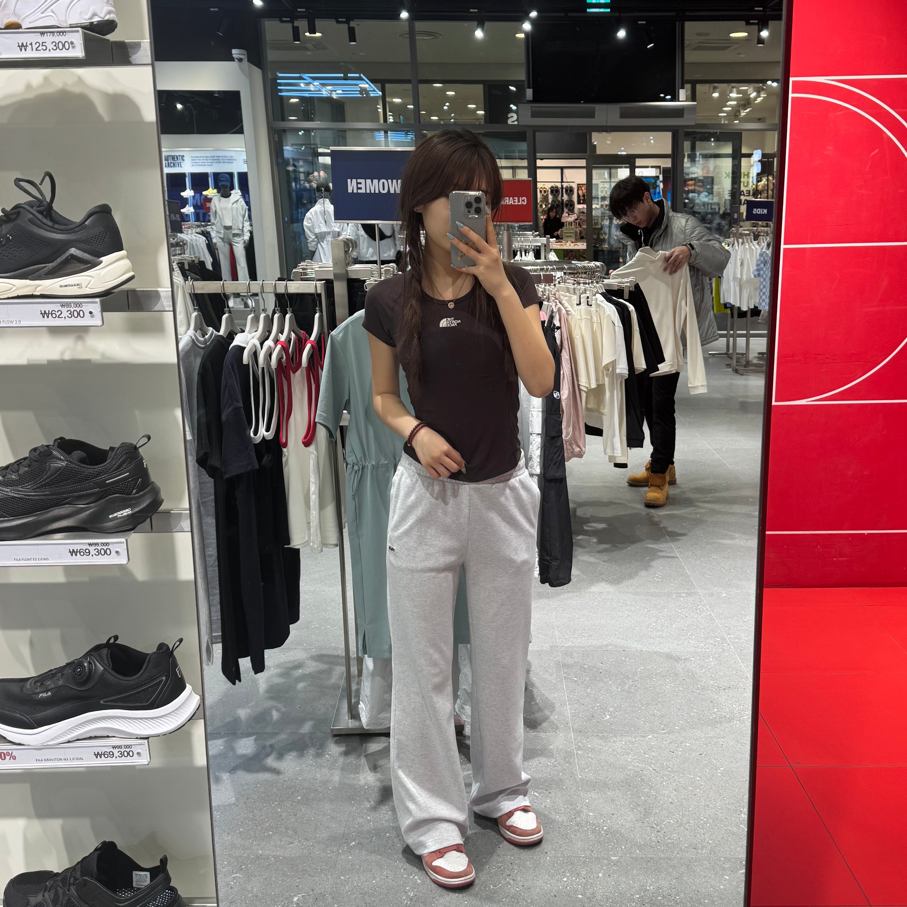 韓國 FILA Premium Cotton Poly Small Logo Bootcut Pants【FA348】