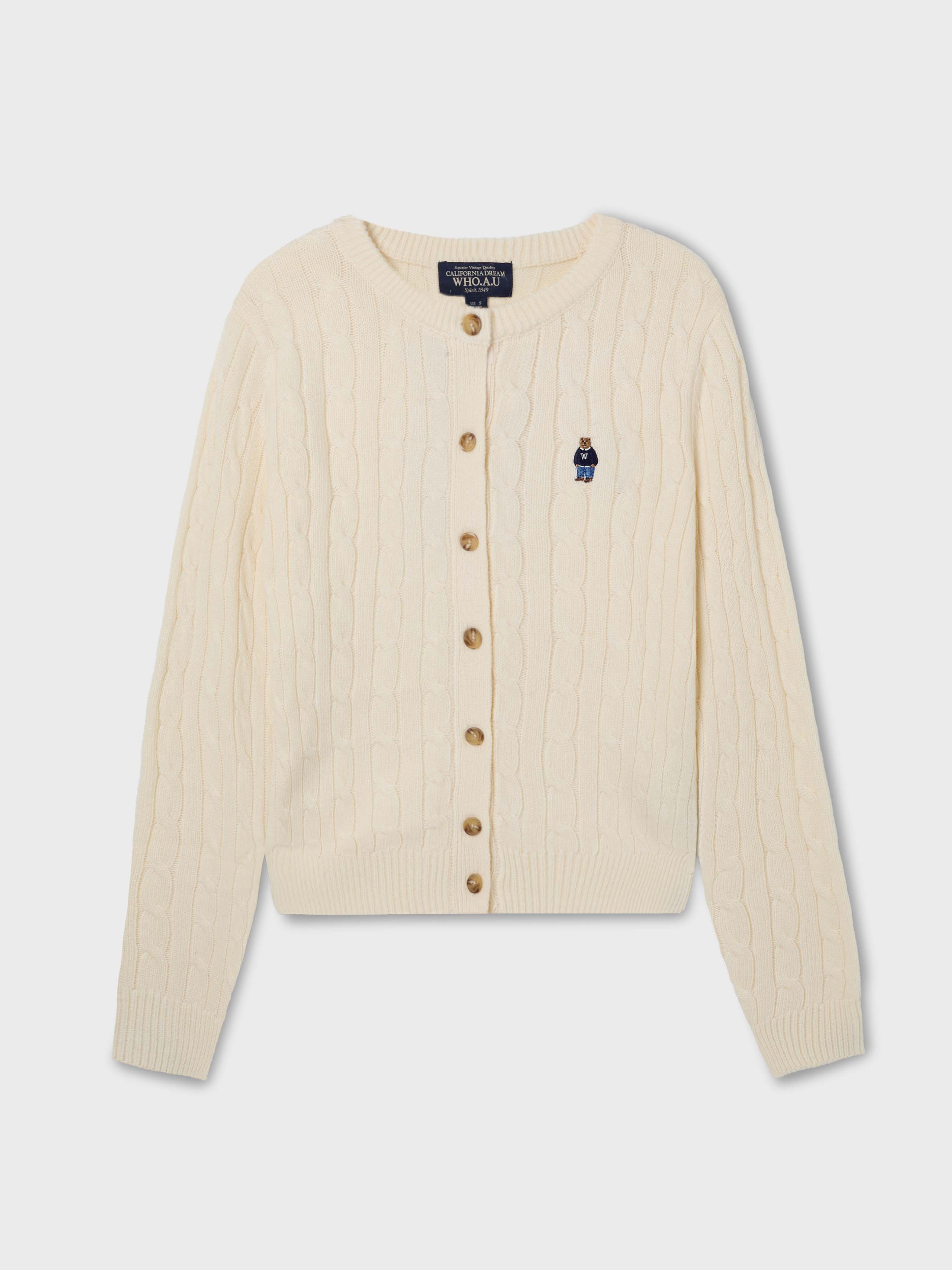 韓國 Who.A.U Steve Cable Cardigan【WA217】