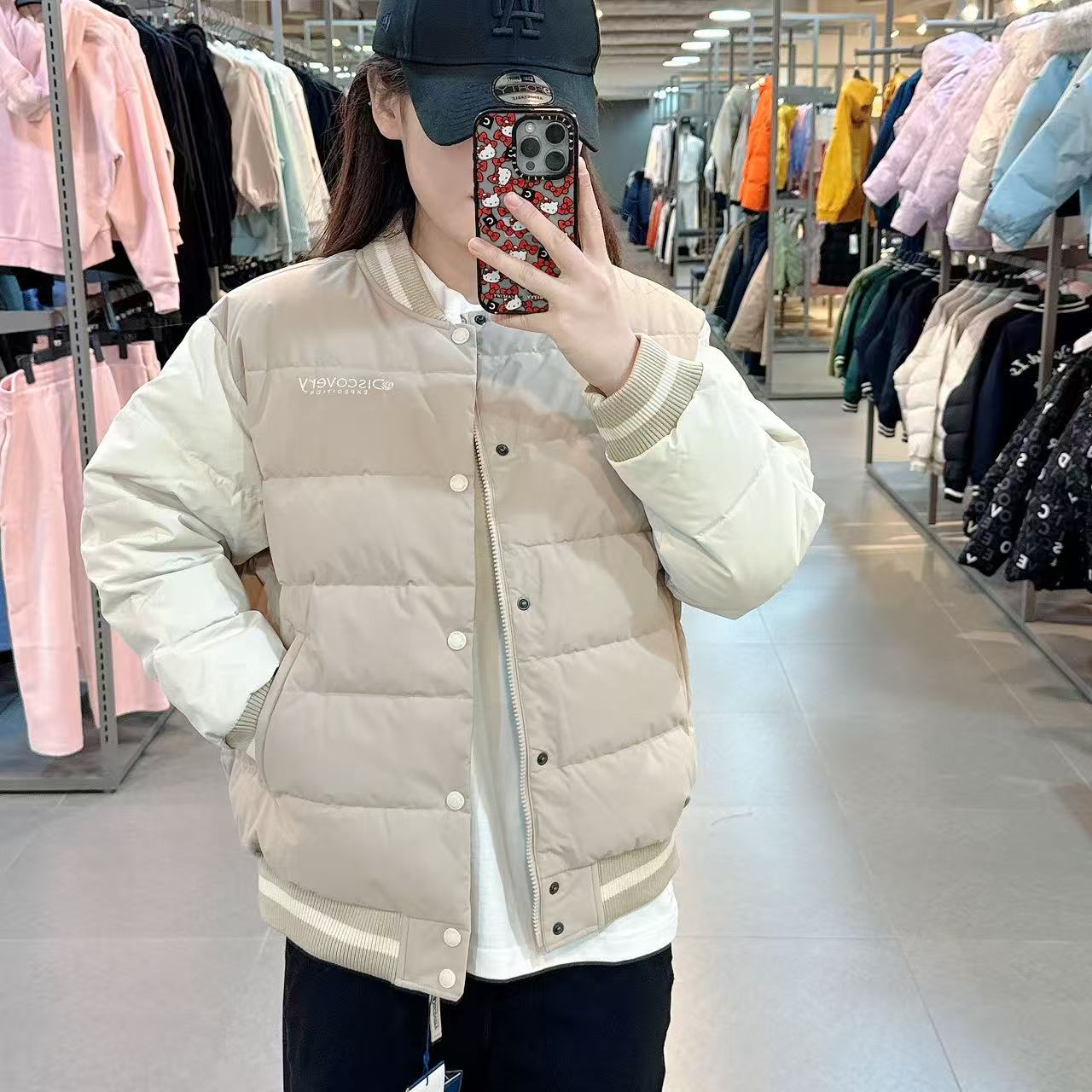 韓國 Discovery Kids Color Block Varsity Down Short Padding (鴨絨)【DY206】