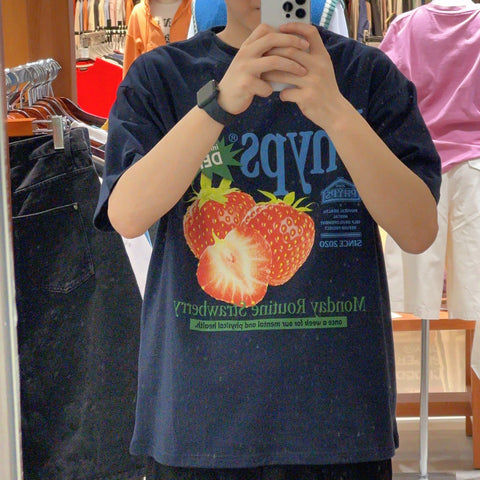 韓國 Phyps Strawberry Market Short Sleeve T-Shirt【PH020】