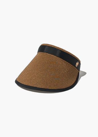 韓國 Marithe Francois Girbaud CIRCLE LOGO RAFFIA SUN VISOR【MF585】