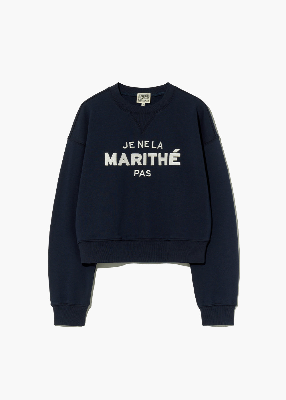 韓國 Marithe Francois Girbaud W APPLIQUE LOGO CROP SWEATSHIRT【MF325】