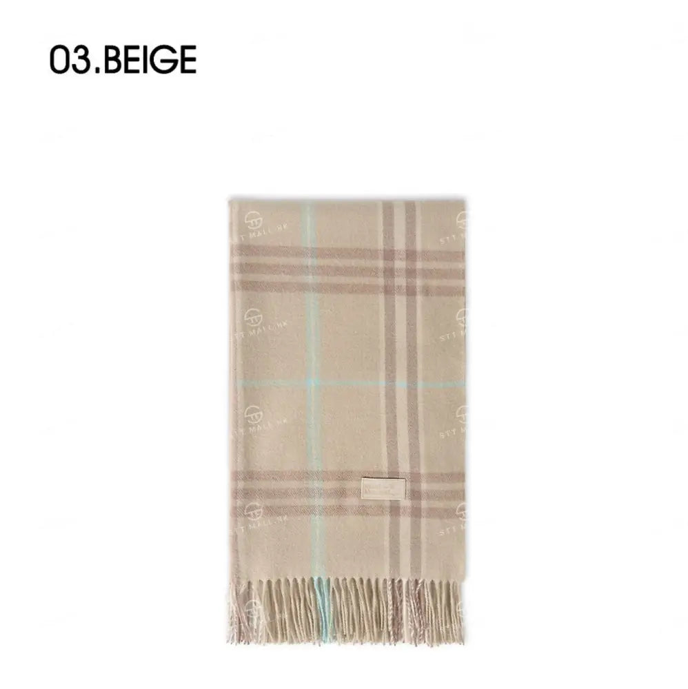 韓國 Mardi Mercredi Les Cadeaux Wool Muffler Check【MM179】 Beige 一般商品