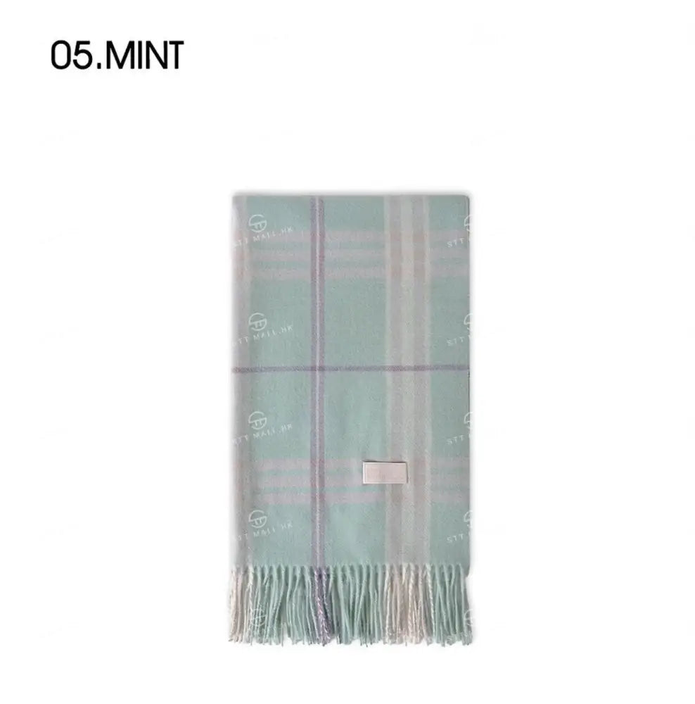 韓國 Mardi Mercredi Les Cadeaux Wool Muffler Check【MM179】 Mint 一般商品