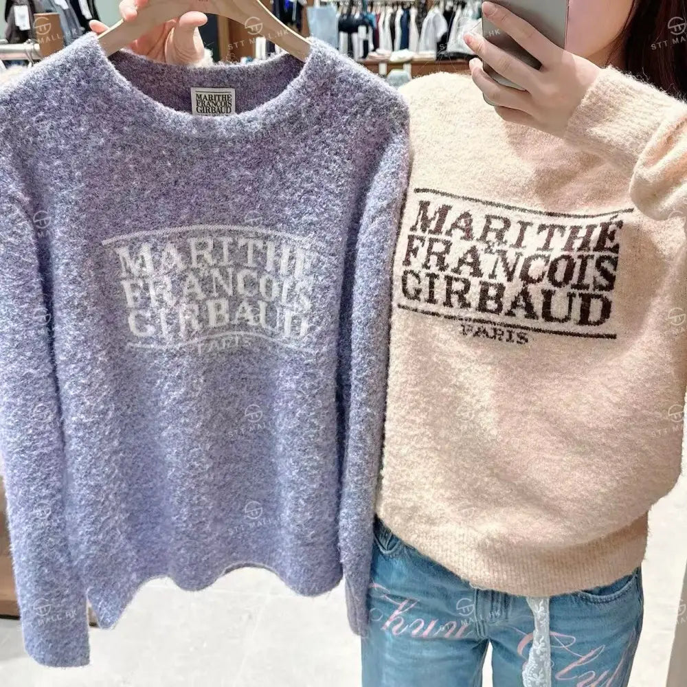 韓國 Marithe Francois Girbaud Boucle Classic Logo Knit Pullover【MD057】 一般商品