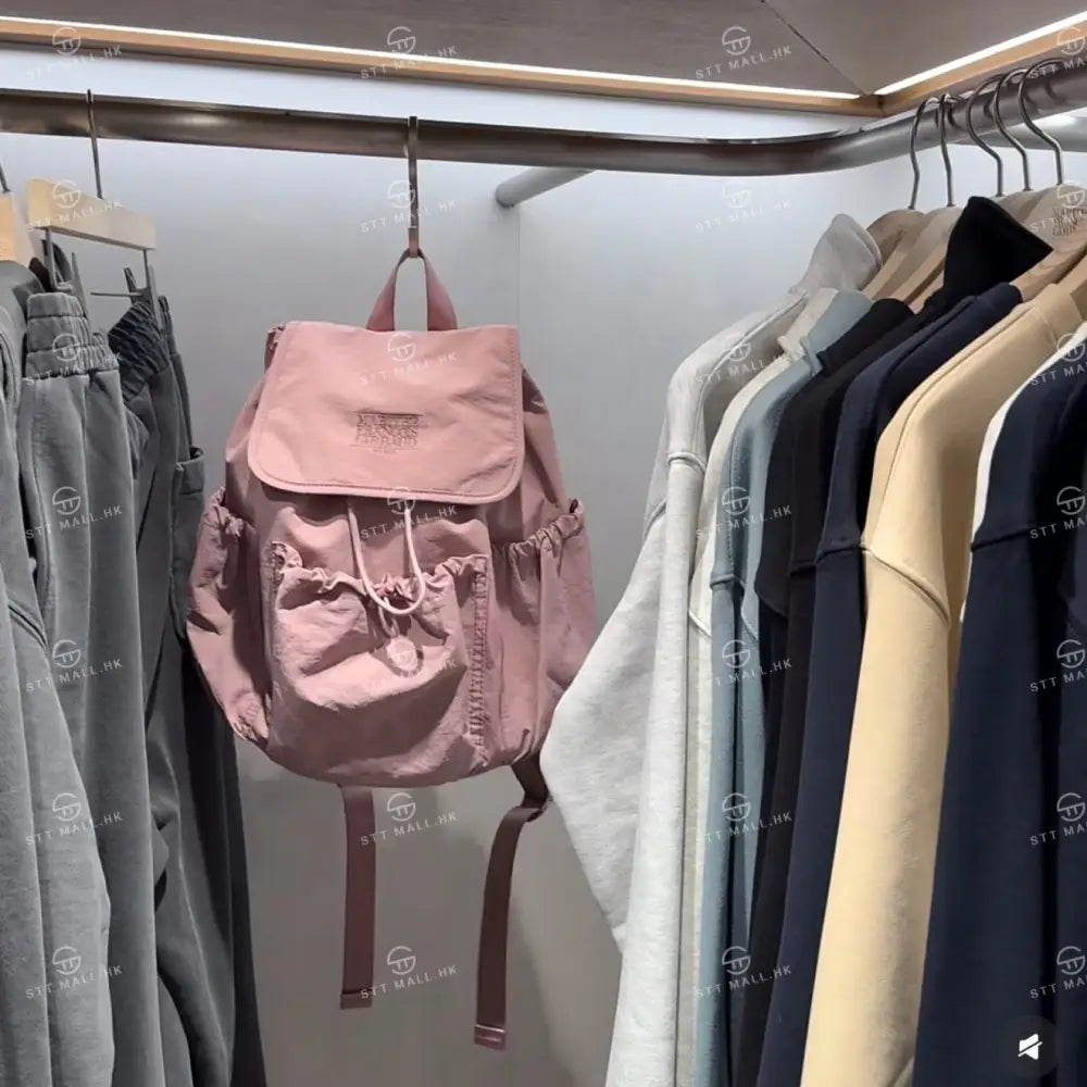 韓國 Marithe Francois Girbaud Claasic Logo Stooper Pocket Backpack【MD126】 Gray Pink 一般商品