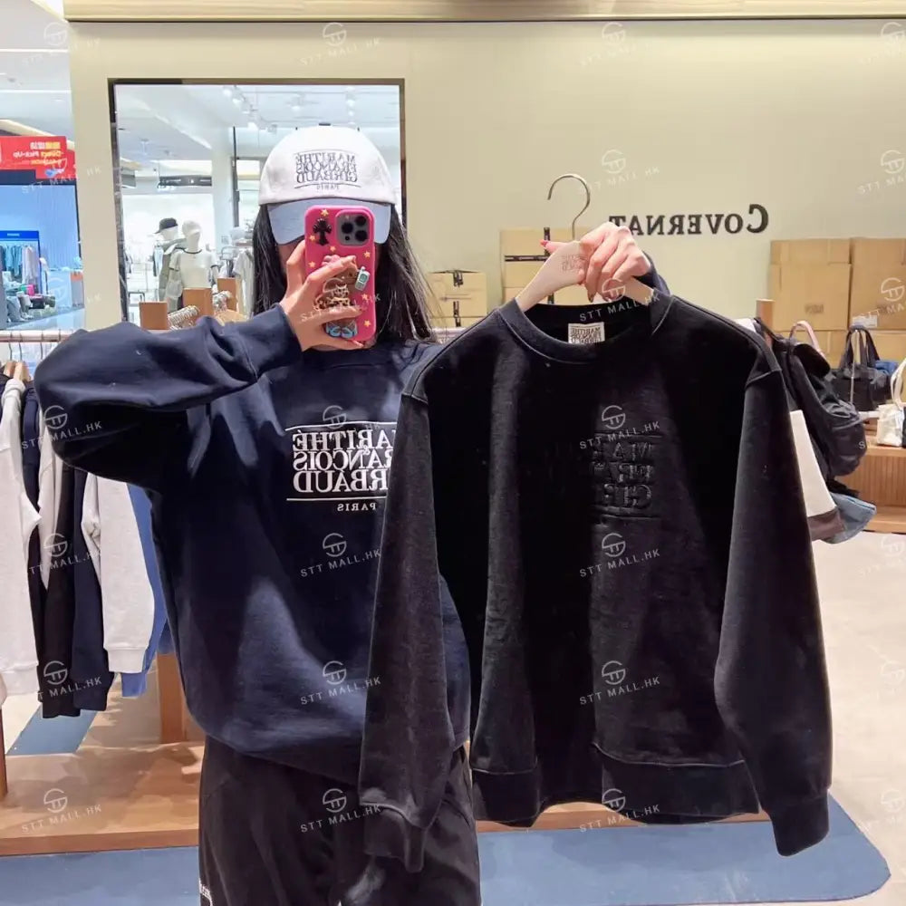 韓國 Marithe Francois Girbaud Classic Logo Embroidery Sweatshirt【MD140】 Black / S 一般商品