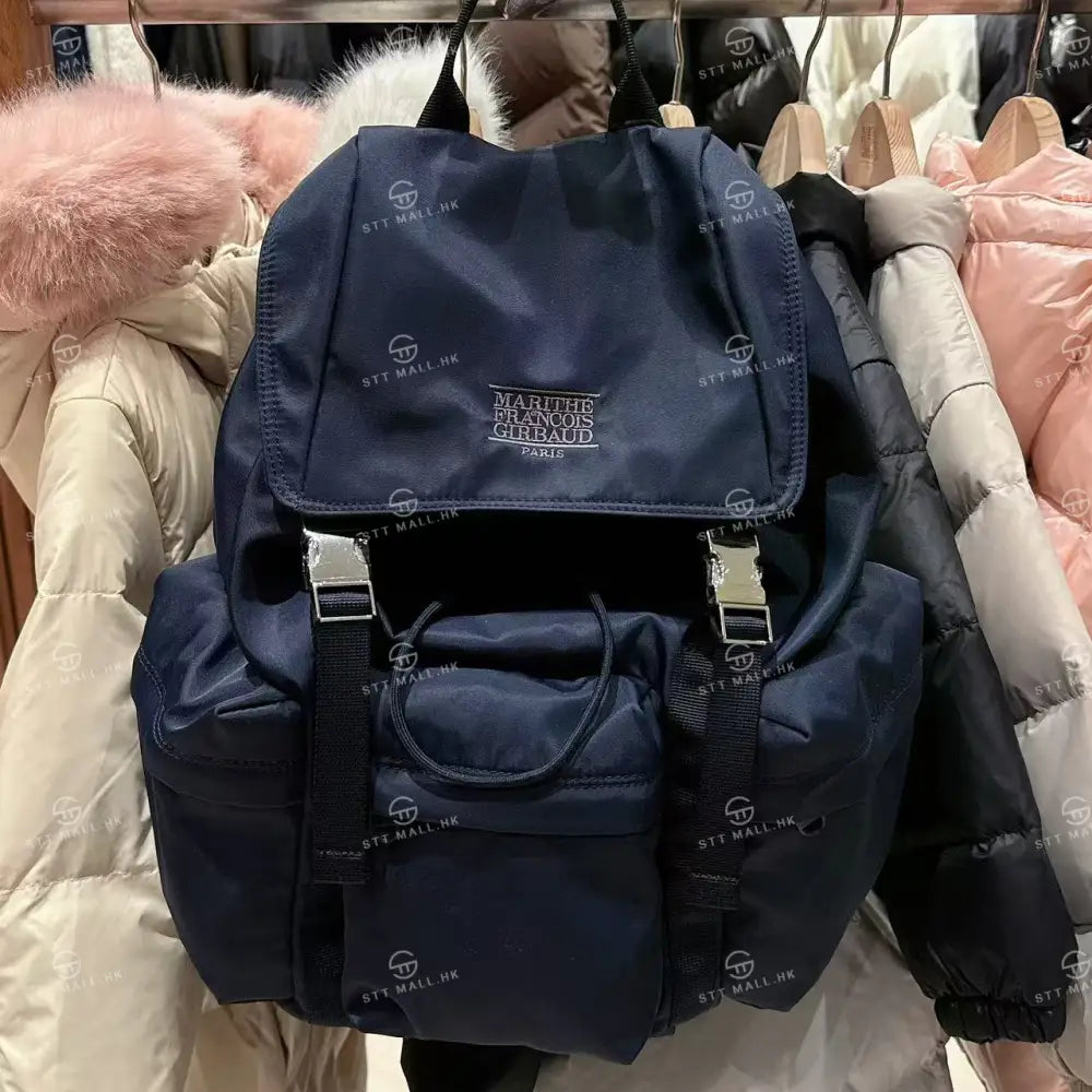 韓國 Marithe Francois Girbaud Classic Logo Metal Buckle Backpack【MD113】 Navy 一般商品