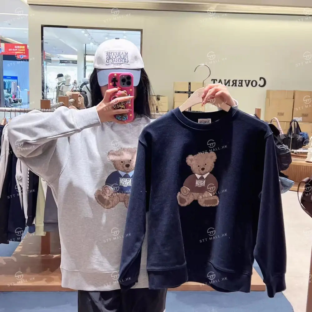 韓國 Marithe Francois Girbaud Doodle Bear Sweatshirt【MD181】 Navy / S 一般商品