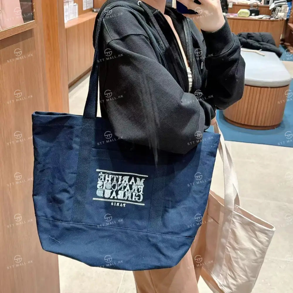 韓國 Marithe Francois Girbaud Drawing Classic Logo Big Eco Bag【MD112】 Navy 一般商品