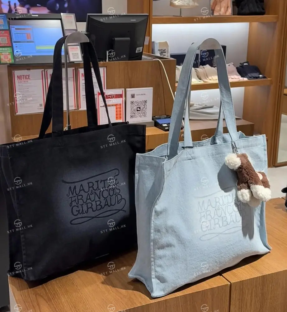 韓國 Marithe Francois Girbaud Drawing Classic Logo Denim Eco Bag【MD090】 一般商品