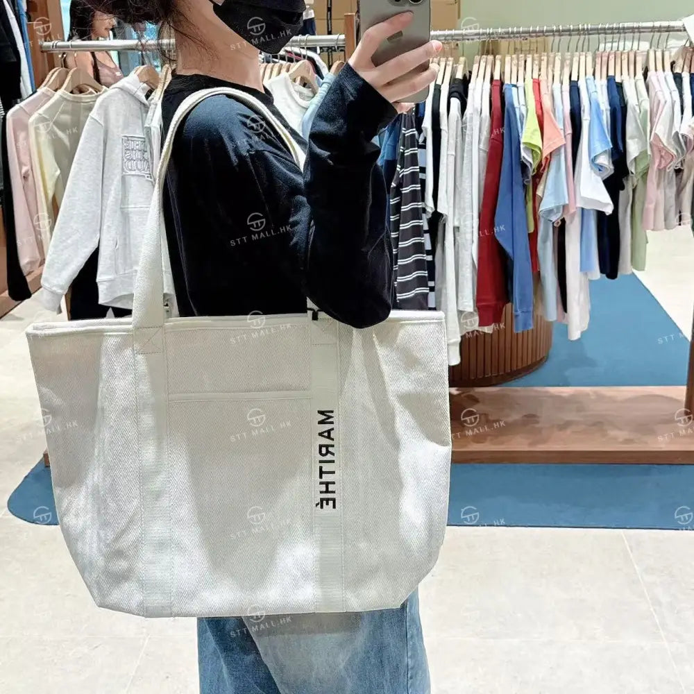 韓國 Marithe Francois Girbaud Regular Logo Big Cotton Bag【MD145】 Natural 一般商品