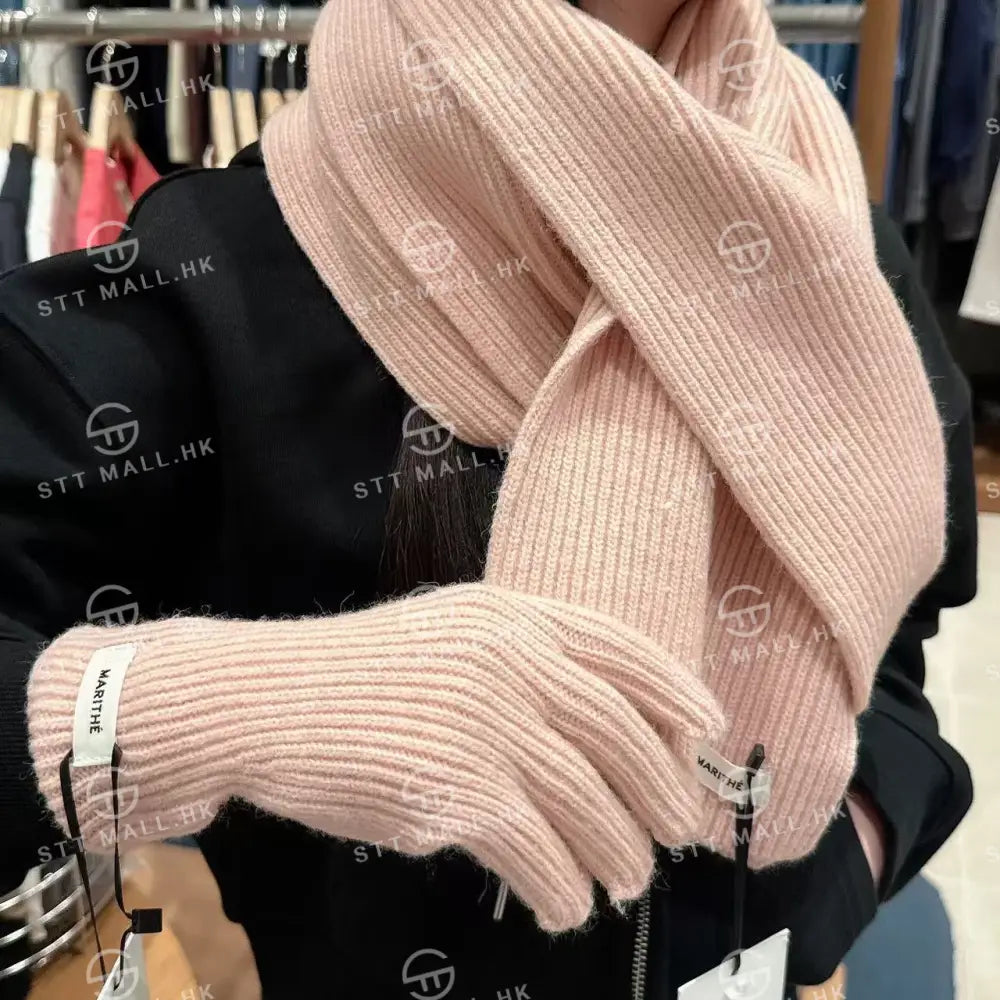 韓國 Marithe Francois Girbaud Regular Logo Muffler & Glove【MD078】 Pink 一般商品