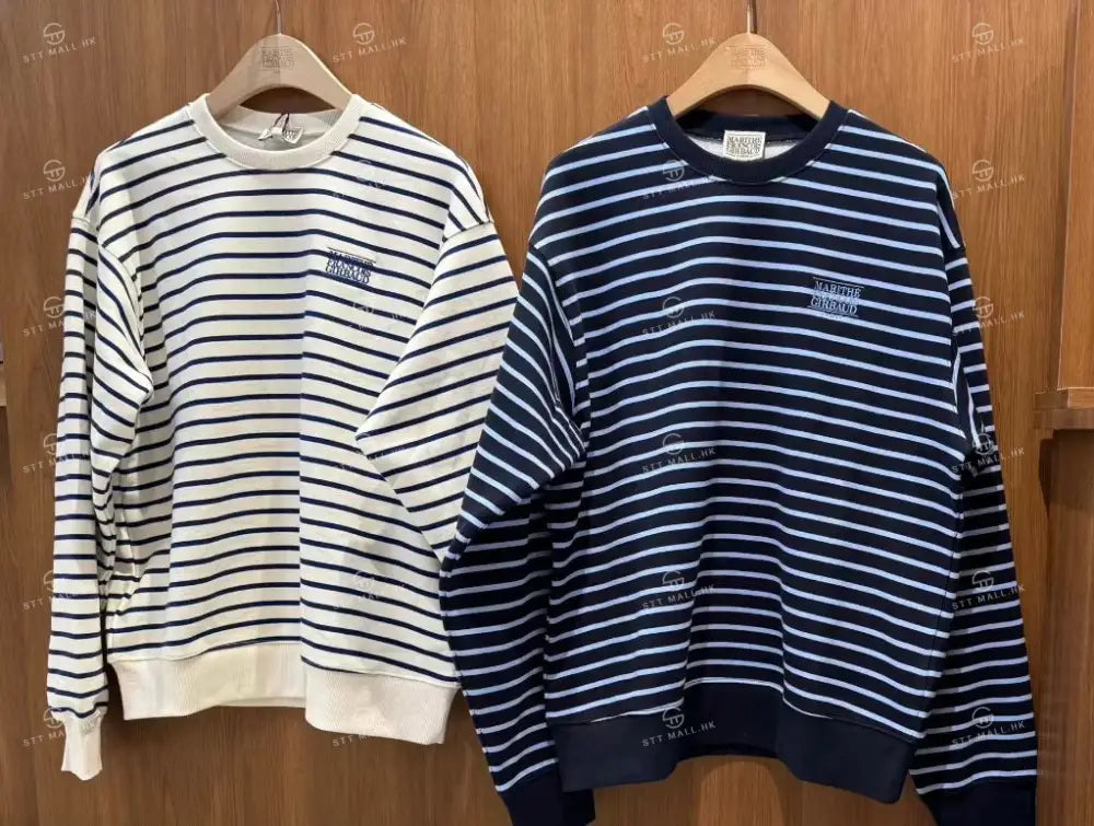 韓國 Marithe Francois Girbaud Small Classic Logo Stripe Sweatshirt【MD132】 一般商品