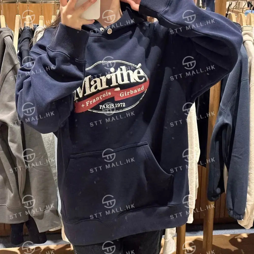 韓國 Marithe Francois Girbaud Vintage Stamp Graphic Hoodie (Brushed) 【MD044】 一般商品