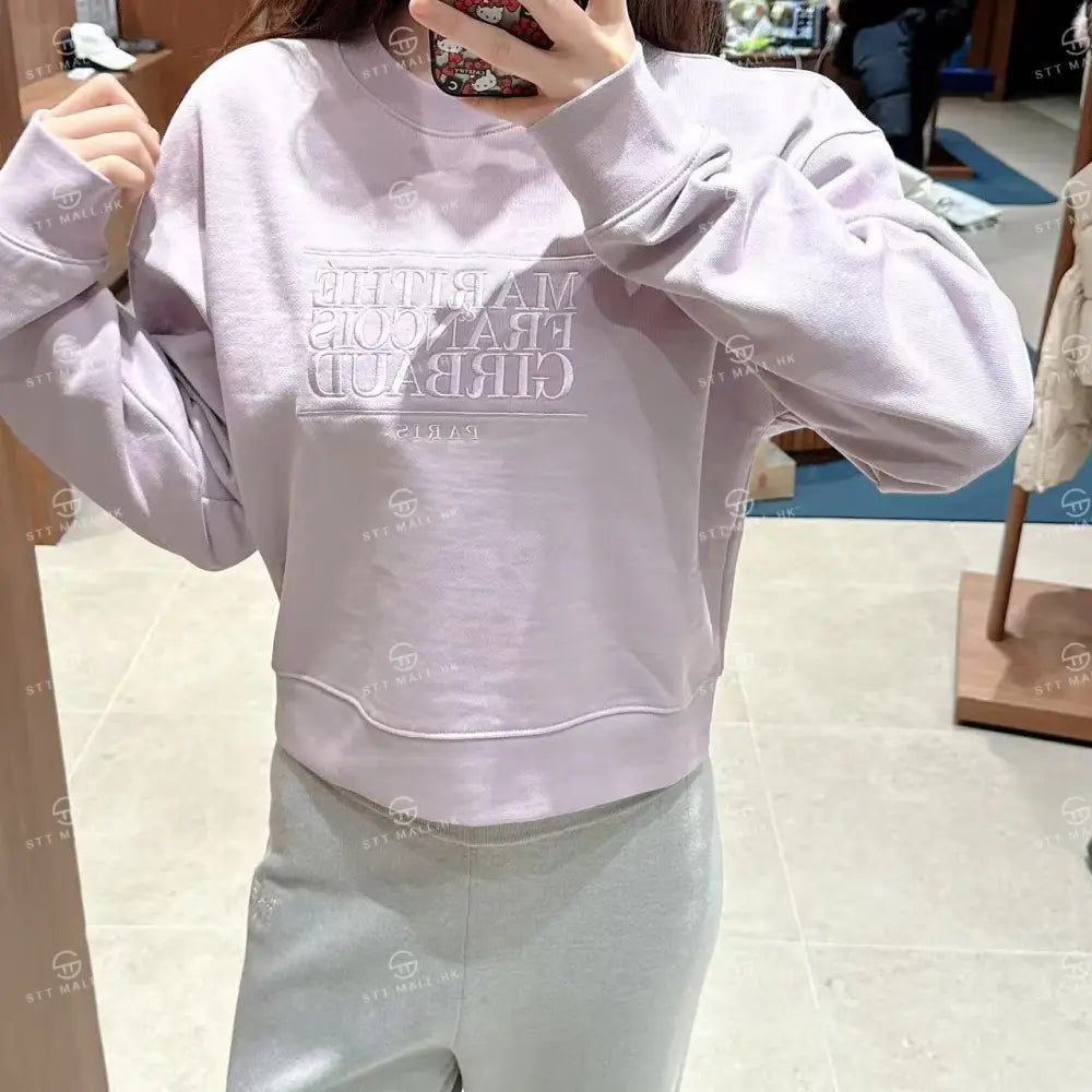 韓國 Marithe Francois Girbaud W Classic Logo Crop Sweatshirt【MD088】 一般商品