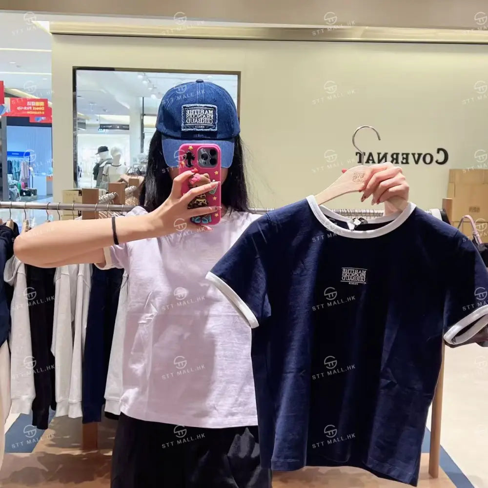 韓國 Marithe Francois Girbaud W Classic Logo Ringer Tee【MD154】 Navy / S 一般商品