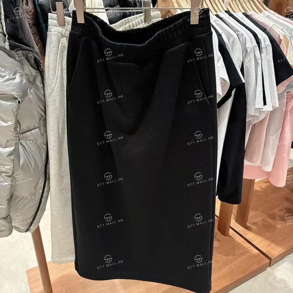 韓國 Marithe Francois Girbaud W Classic Logo Sweat Long Skirt【MD195】 Black / S 一般商品