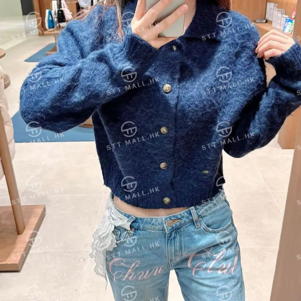 韓國 Marithe Francois Girbaud W Hairy Collar Cardigan【MD042】 一般商品