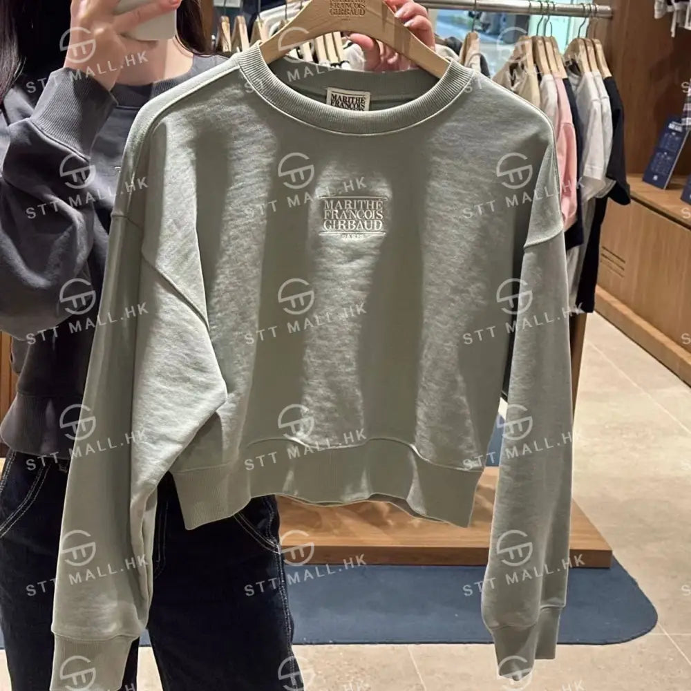 韓國 Marithe Francois Girbaud Women’s Small Classic Logo Crop Sweatshirt【MD081】 一般商品