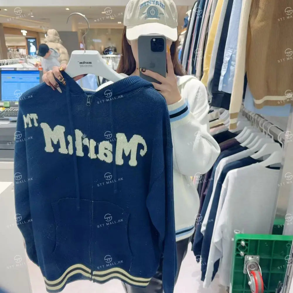 韓國 Markm KITTEN HOODIE ZIP-UP CARDIGAN【MA097】 Navy / S 一般商品