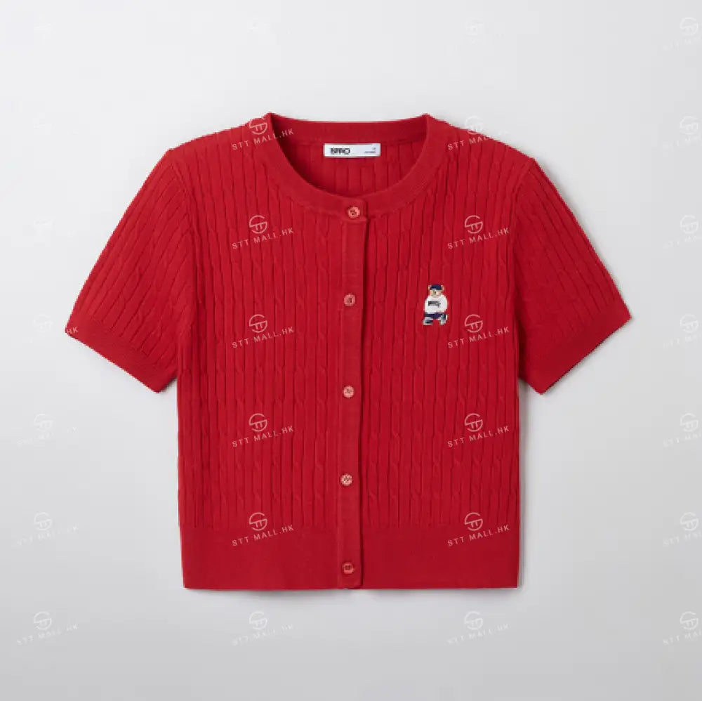 韓國 SPAO Cable Crop Cardigan【SP085】 Red / S 一般商品