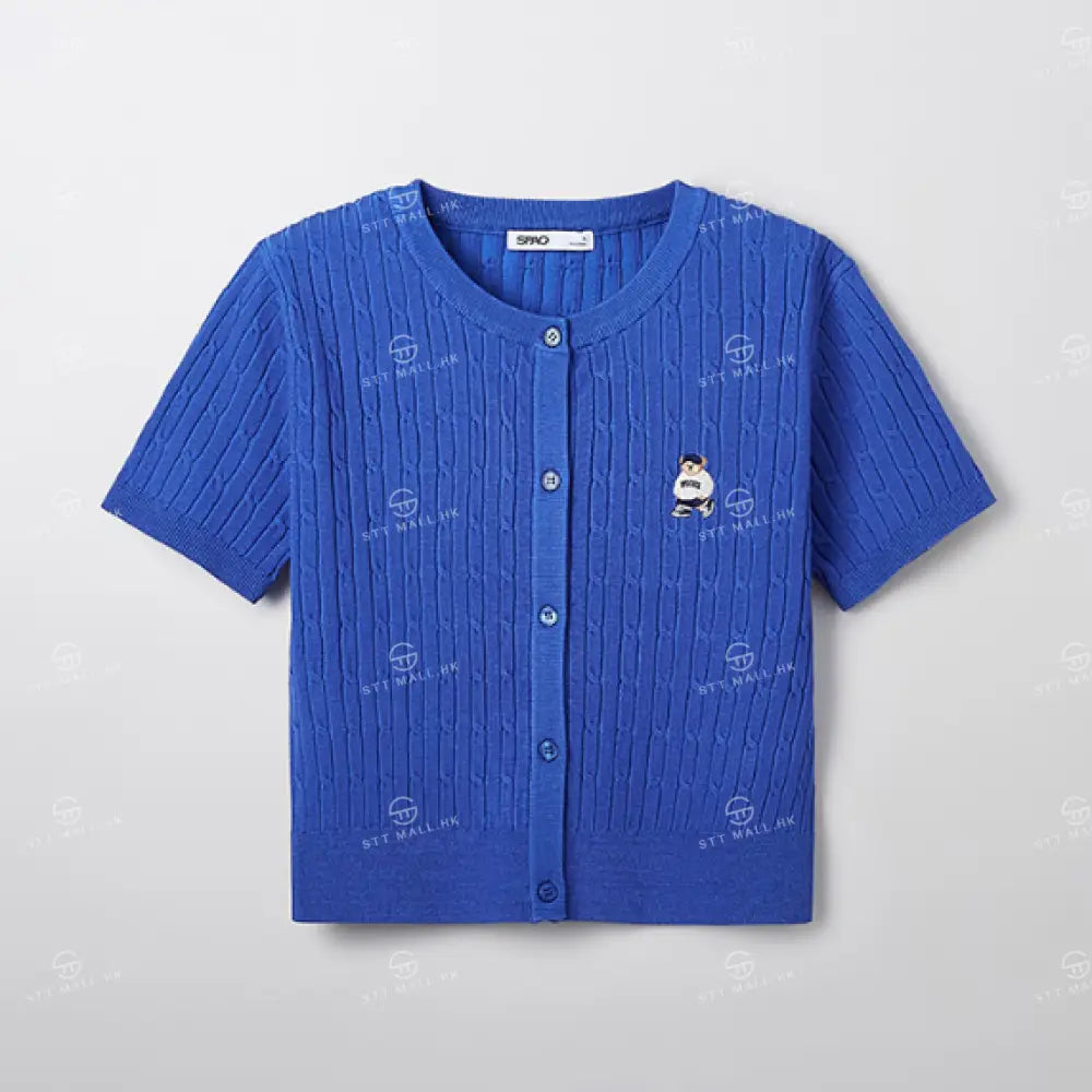韓國 SPAO Cable Crop Cardigan【SP085】 Royal Blue / S 一般商品