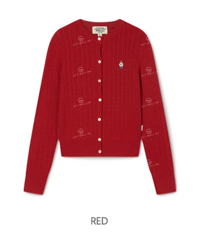 韓國 WhoAU Steve High Gauge Cotton Cable Cardigan【WA262】