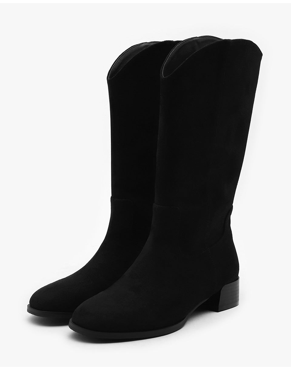 韓國 Sappun Sevigny round mid-heel boots (3.5cm)【AU025】