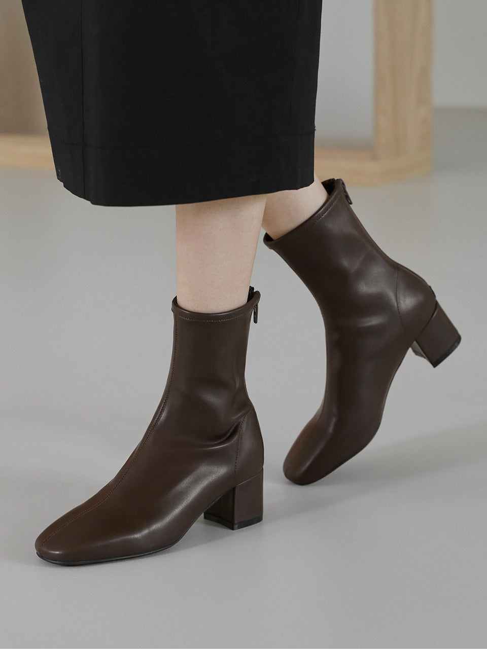 韓國 Sappun Aneb Socks Ankle Boots (5cm)【AU010】