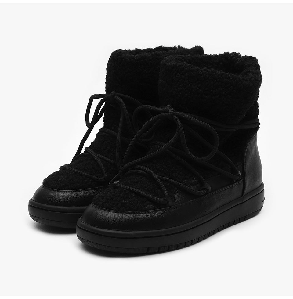 韓國 Sappun Hailey Fur-Lined Boots (3cm)【AU039】