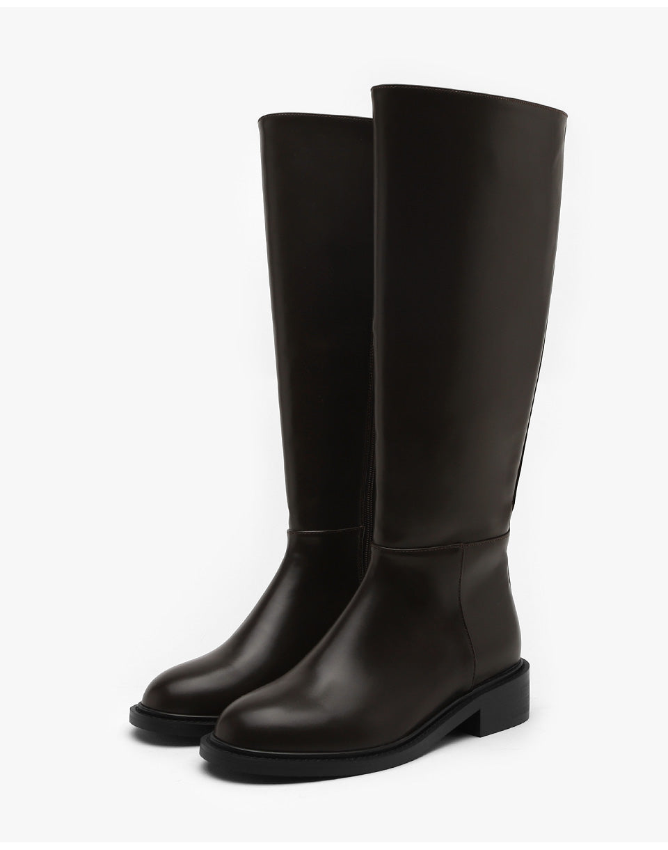 韓國 Sappun Bomir Round Long Boots (4cm)【AU018】