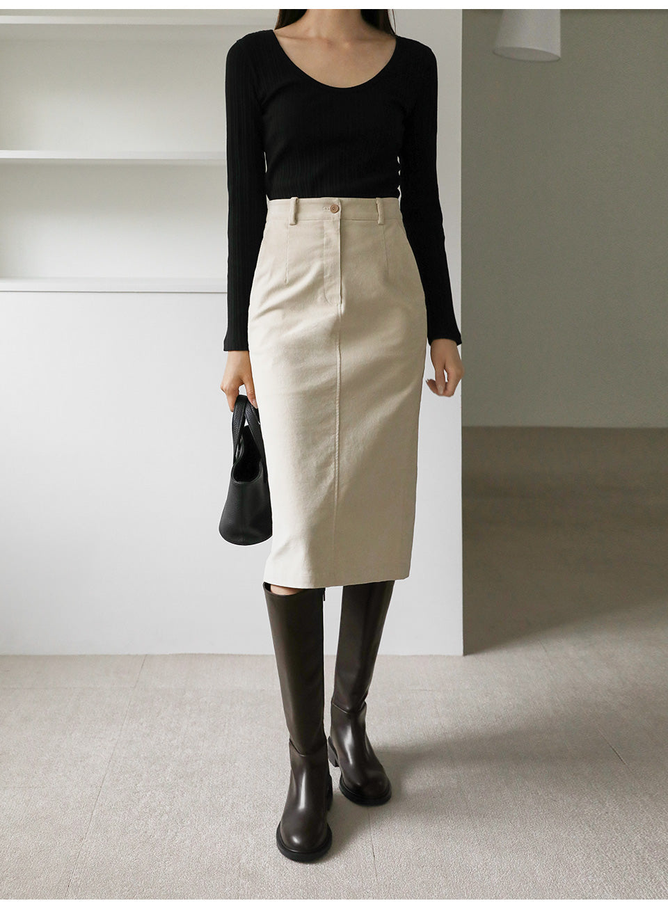 韓國 Sappun Bomir Round Long Boots (4cm)【AU018】