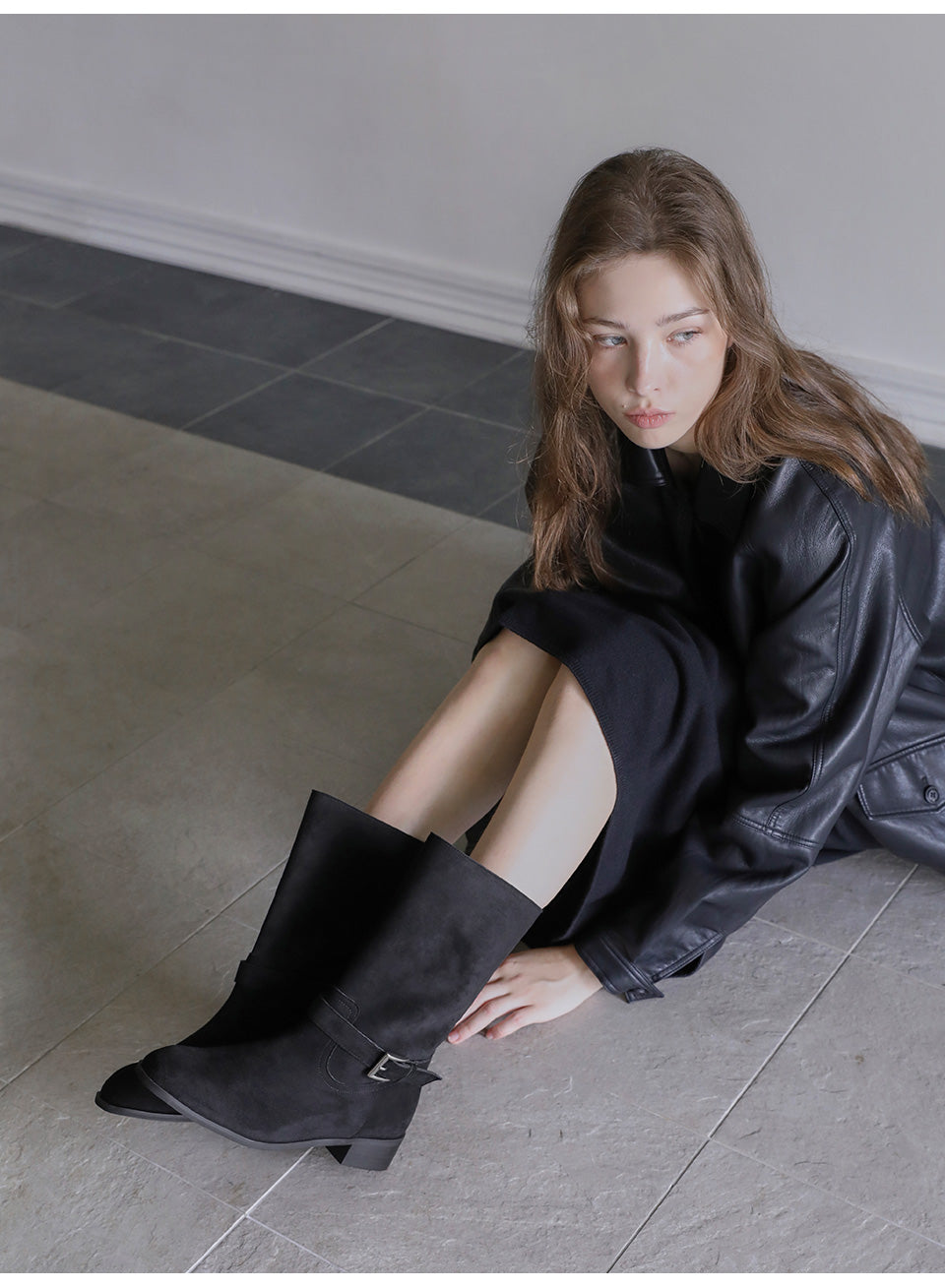 韓國 Sappun Trina Buckle Strap Mid Boots (3.5cm)【AU064】