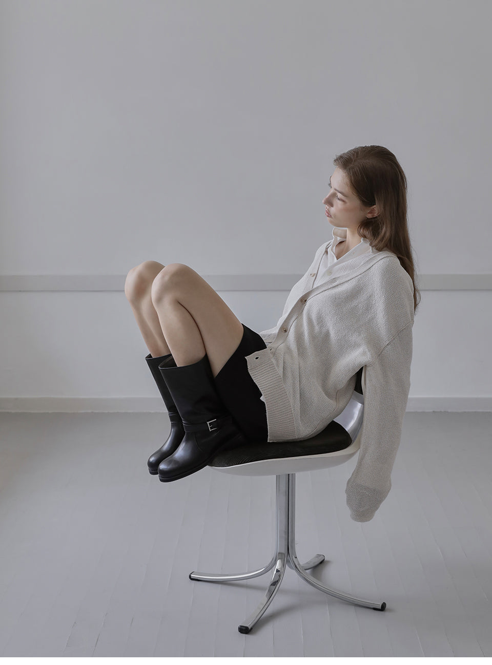 韓國 Sappun Katarine Buckle Mid Boots (3cm)【AU015】