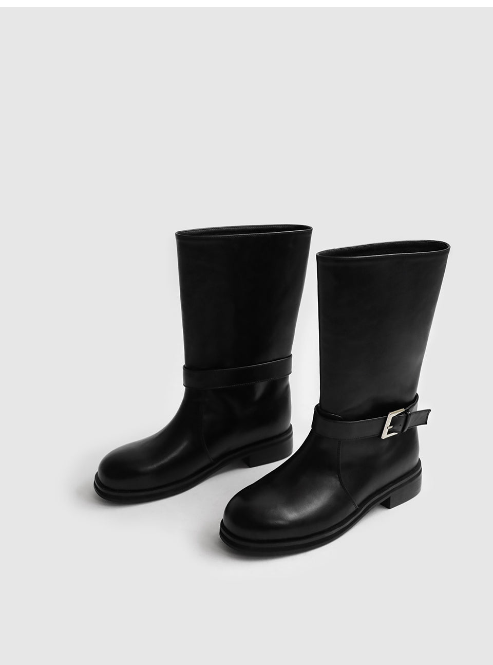 韓國 Sappun Katarine Buckle Mid Boots (3cm)【AU015】