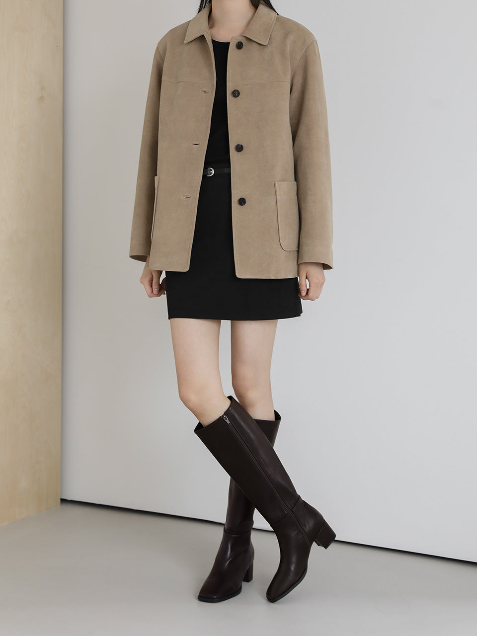 韓國 Sappun Rosar Square Long Boots (5cm)【AU061】