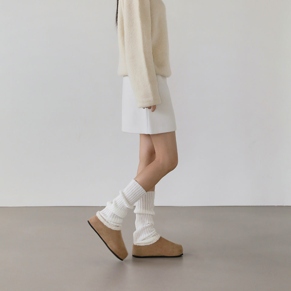 韓國 Sappun Harpers Fur-lined Slippers (4cm)【AU040】