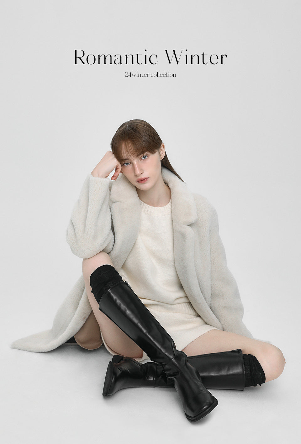 韓國 Sappun Ellui Square Long boots (3cm)【AU005】