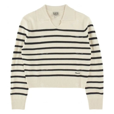 【現貨】韓國 Marithe Francois Girbaud W Stripe Polo Knit 【ST200】