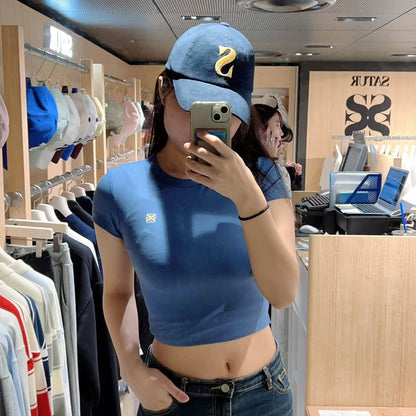 韓國 Satur Classic Crop T-shirt【SR090】
