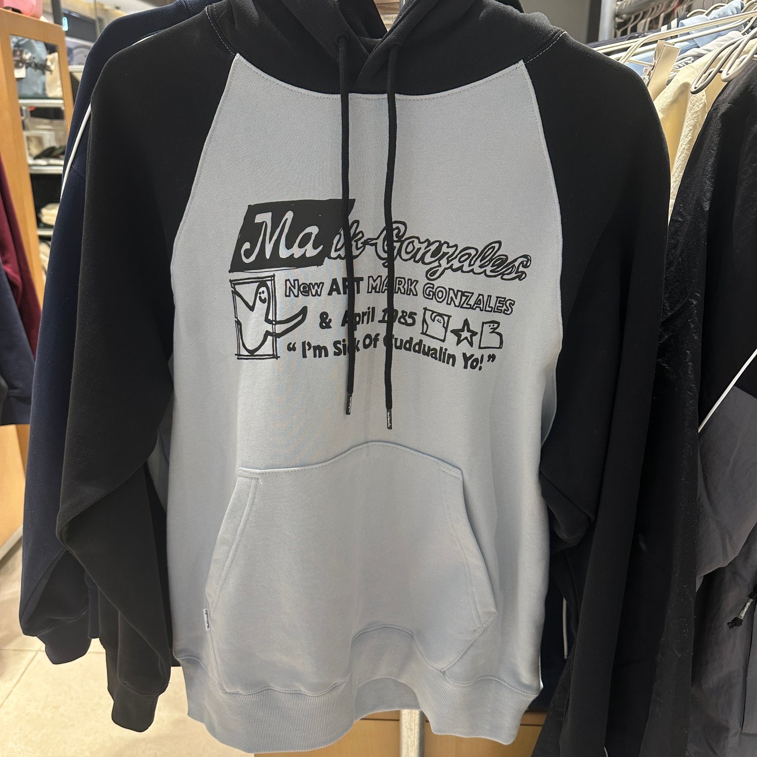 韓國 Mark Gonzales Doodle Graphic Color Block Sweat Hoodie【MG124】