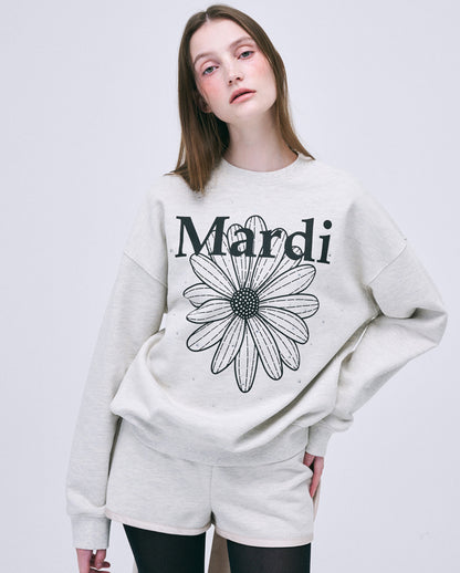 韓國 Mardi Mercredi SWEATSHIRT FLOWERMARDI STONE EMBELLISHED【MM004】