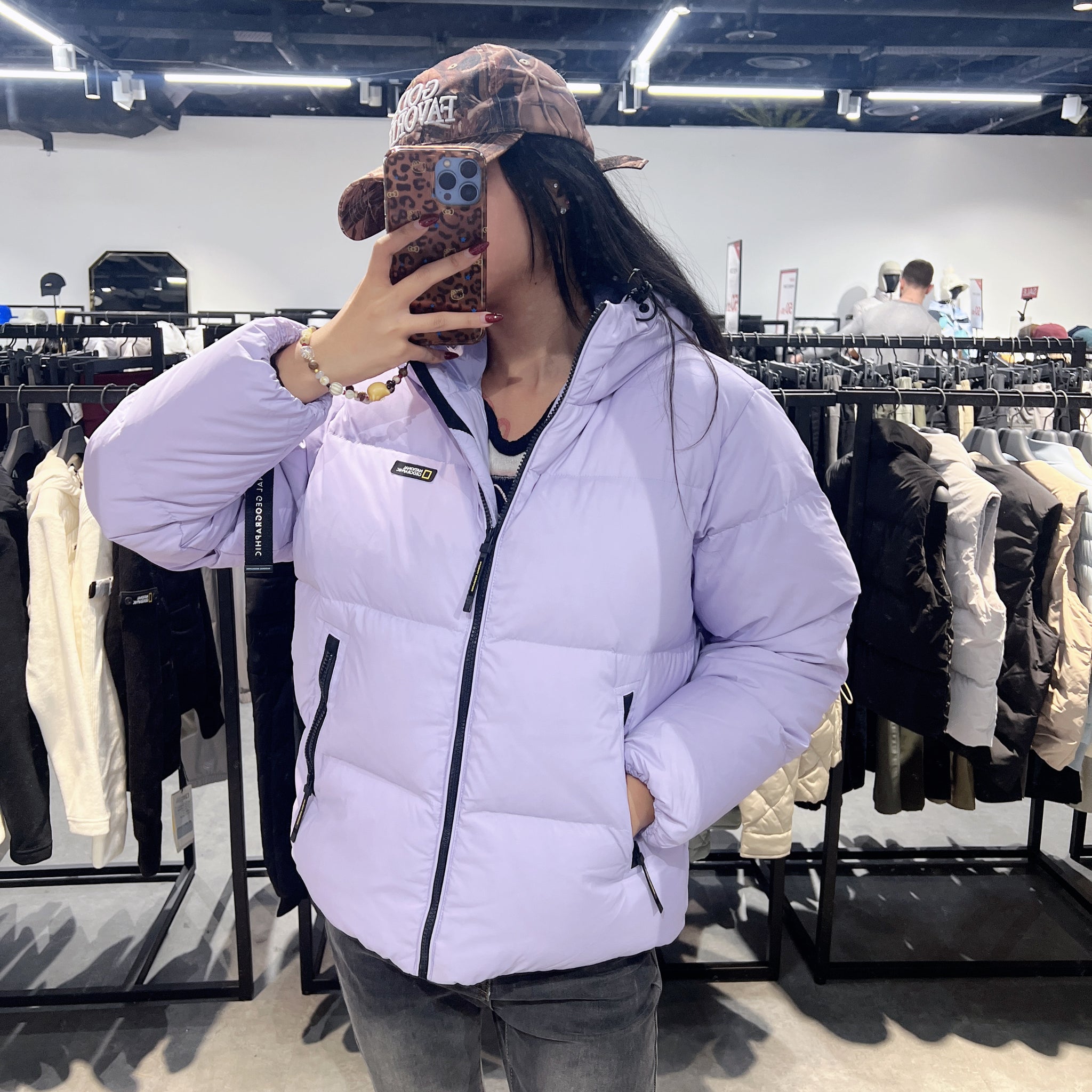 韓國 National Geographic Women's Golden Mall Short-Length Goose Down Hoodie Jumper (鵝絨)【NG064】