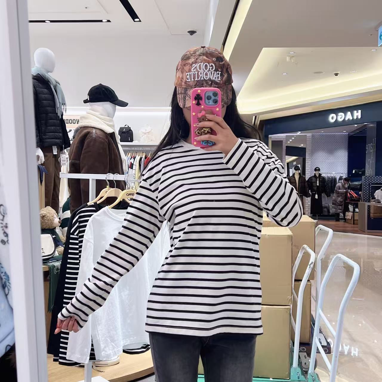 韓國 SPAO Loose Fit Long Sleeve T-Shirt【SP320】