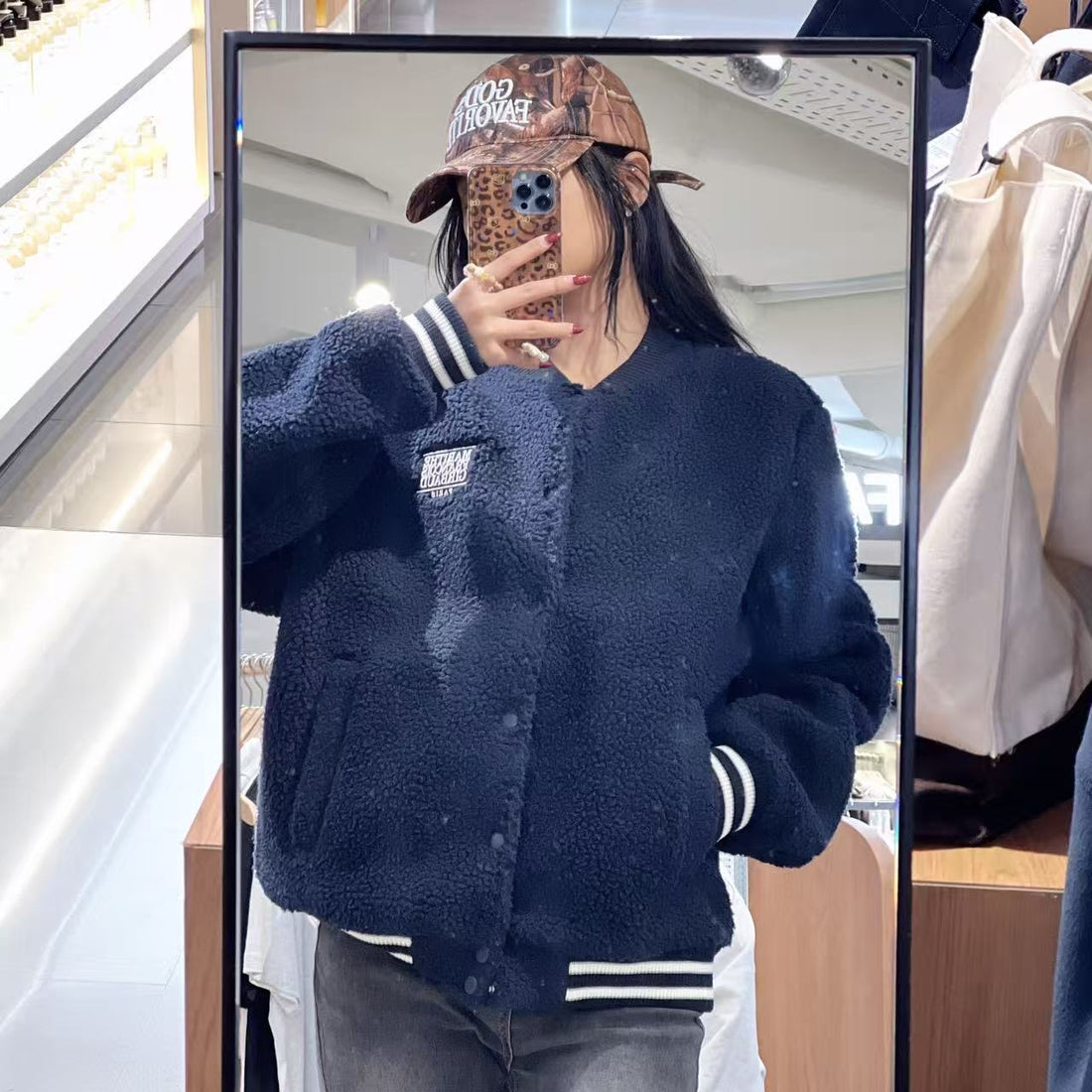 韓國 Marithe Francois Girbaud FLEECE VARSITY JACKET【MF740】