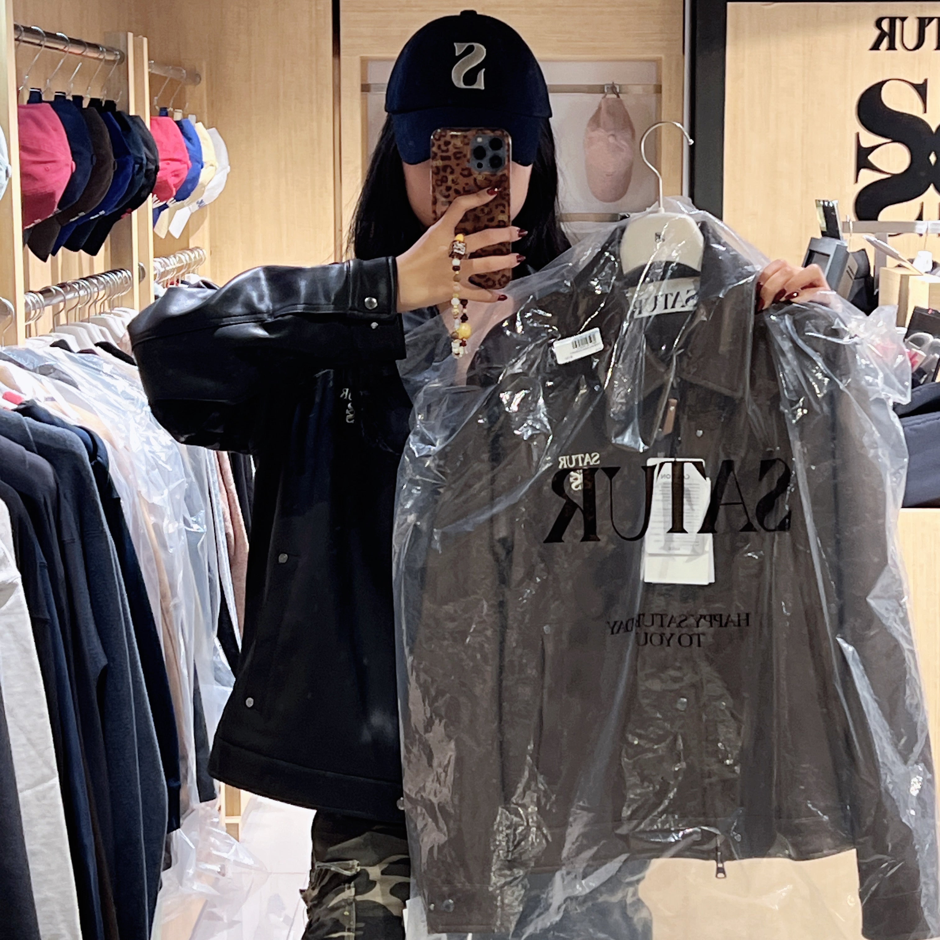 韓國 Satur Theo Synthetic Leather Collar Jacket【SR224】