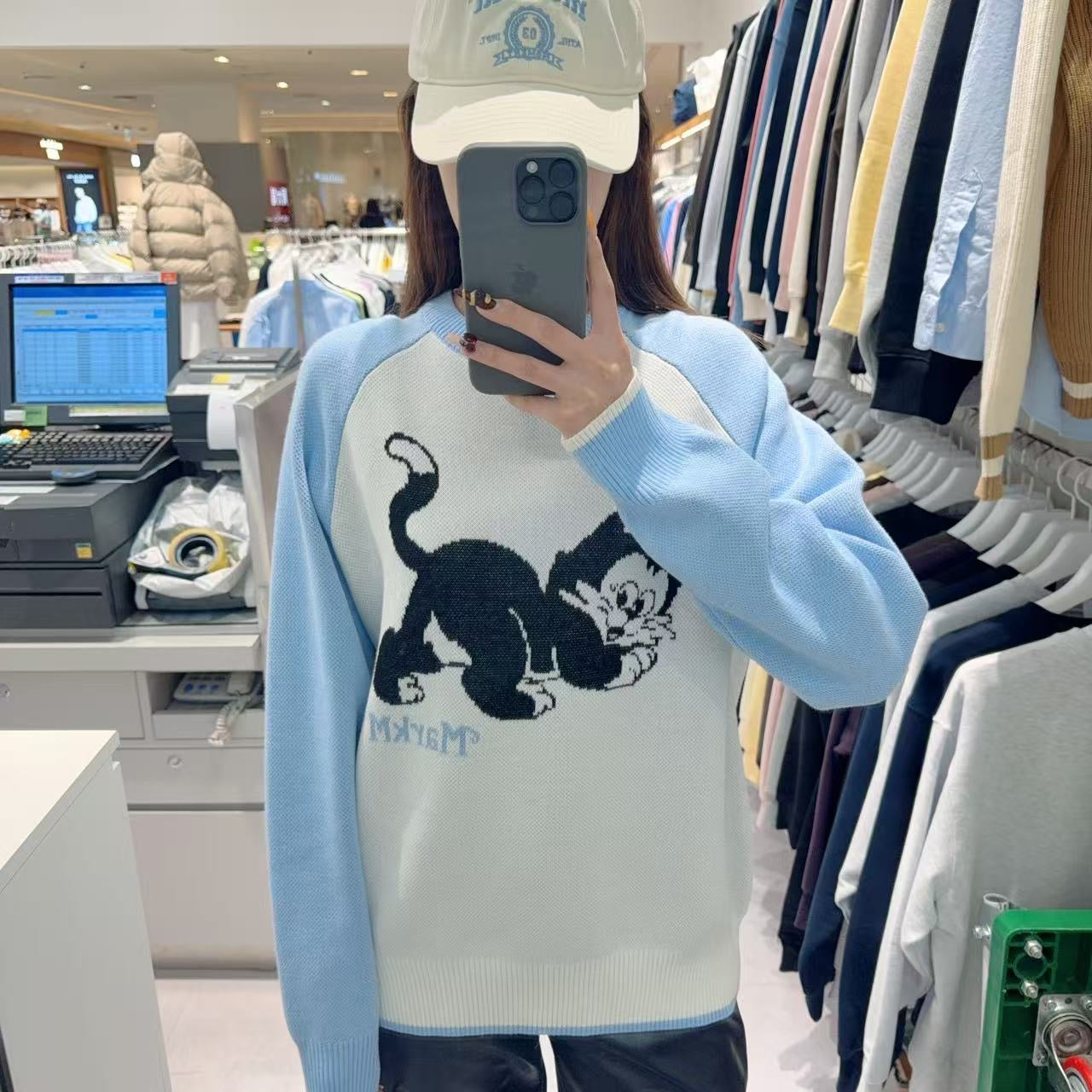 韓國 Markm KITTEN RAGLAN CREWNECK KNIT【MA081】